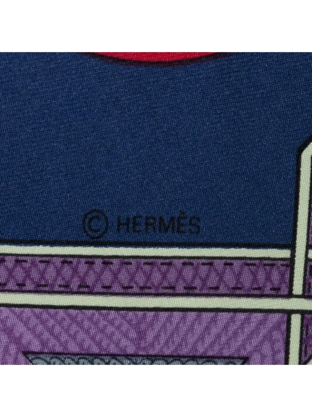 Hermes Scarf Red Navy Yellow Silk